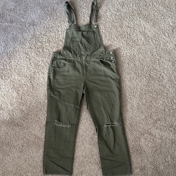 Forever 21 Khaki Green Jeans Overalls - Picture 1 of 3